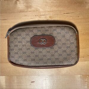 Vintage, 70s Gucci Micro GG monogram canvas pouch